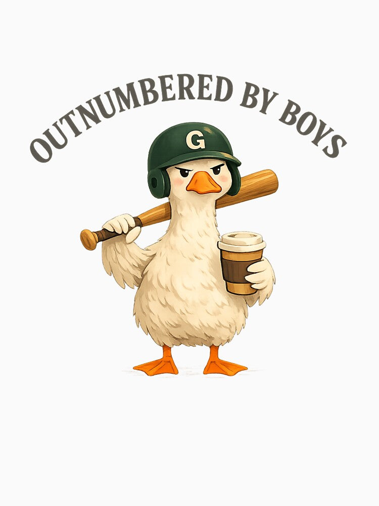 Funny Boy Mom Outnumbered By Boys Baseball Goose Mom Life Humor Retro Sports Mother Design by Maravillio