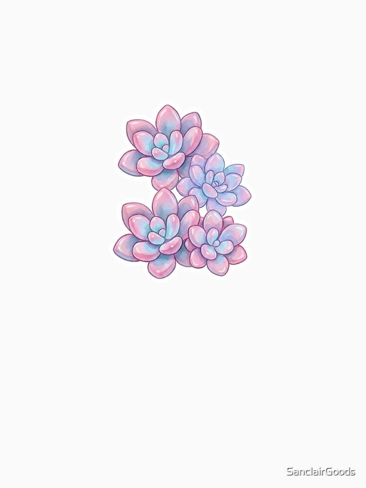 Aesthetic Echeveria Succulent Cluster Neon Plant Art by SanclairGoods