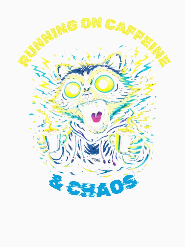 Running on Caffeine and Chaos - Funny Electric Raccoon by JakubDesigns89