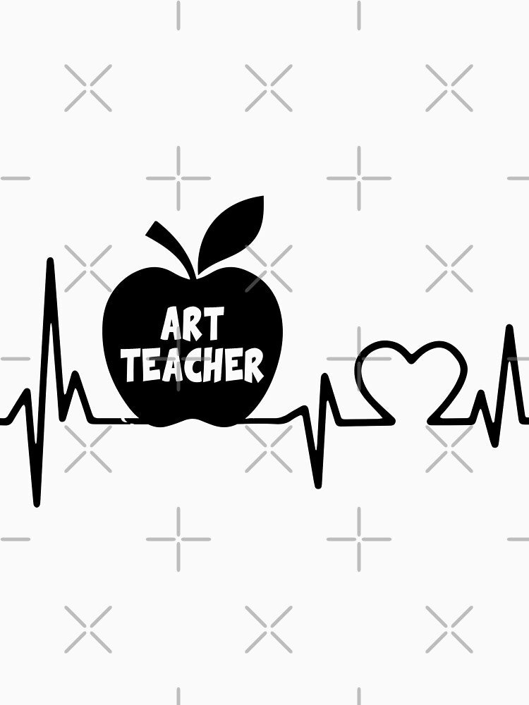 ART TEACHER HEARTBEAT BLACK by bestteez