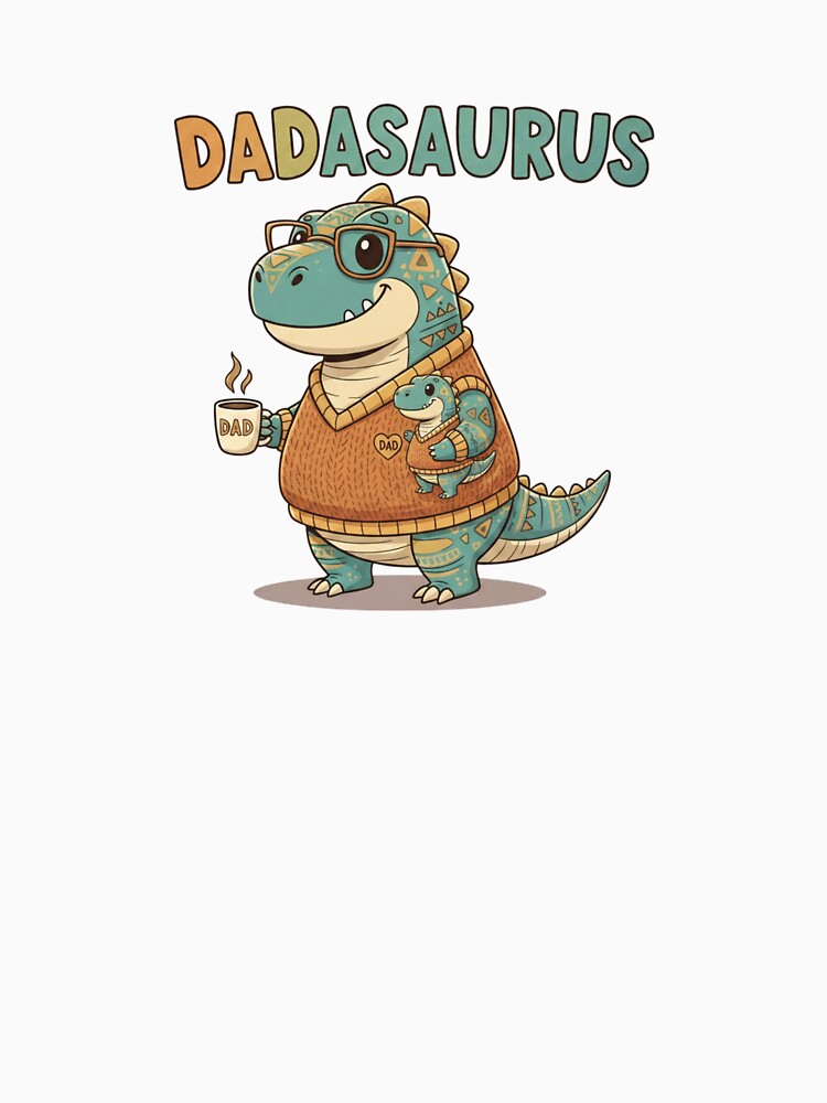 Dadasaurus Coffee Lover - Dino Dad Design by InkWeaveShop