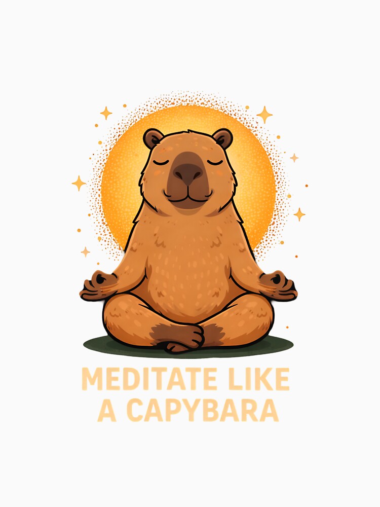 Meditate Like a Capybara – Calm Zen Capybara Meditation Art by Sleonheart