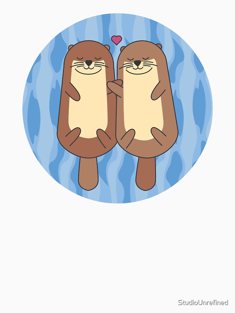 Significant Otter Otters in Love holding hands by StudioUnrefined