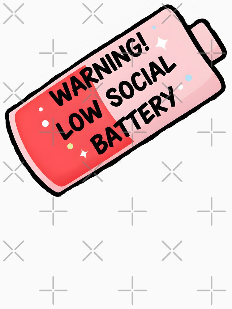 Warning! Low Social Battery – Funny Introvert by Chaotic Neutral