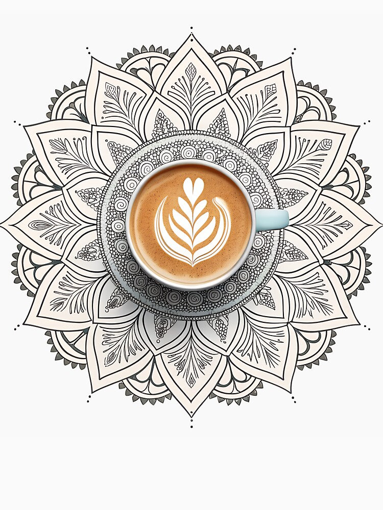 Chai Cup Mandala Art – Calm & Detailed Tea-Inspired Design by VividOrganica
