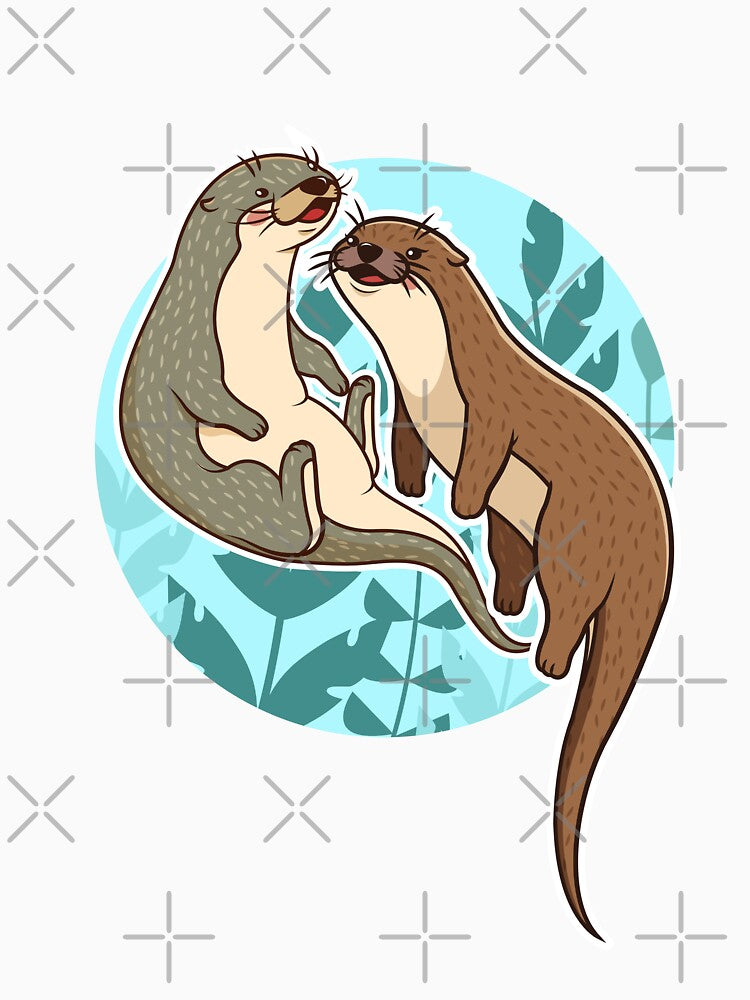 couple otters by exponentialart