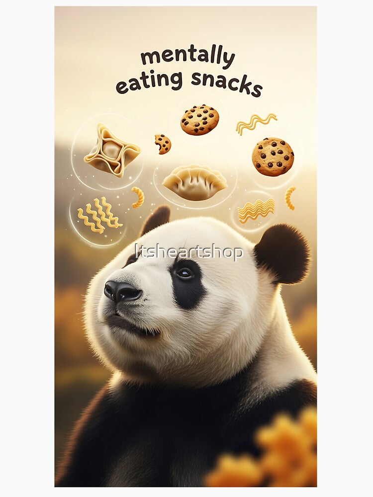 Mentally Eating Snacks Cute Panda Foodie Art by Itsheartshop