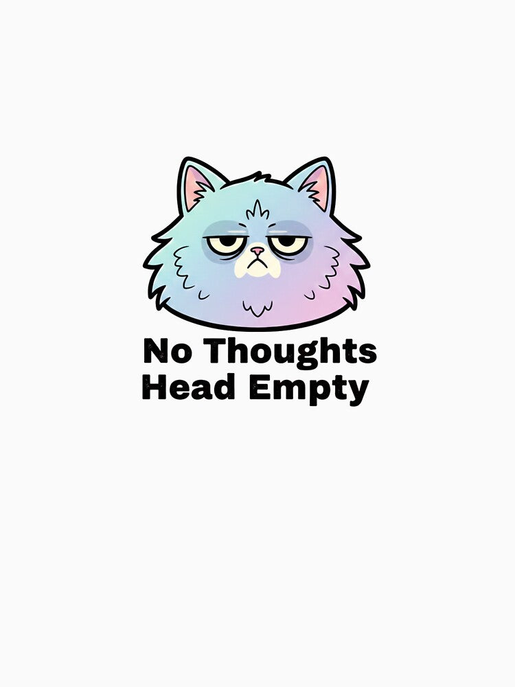 Funny Pastel Grumpy Cat No Thoughts Head Empty Dissociating by Maclaw200d