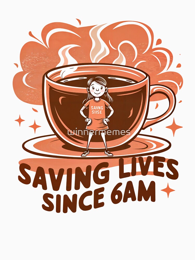 Saving Lives Since 6am Coffee Barista,  For  barista,for a waiter, for a coffee shop by winnermemes