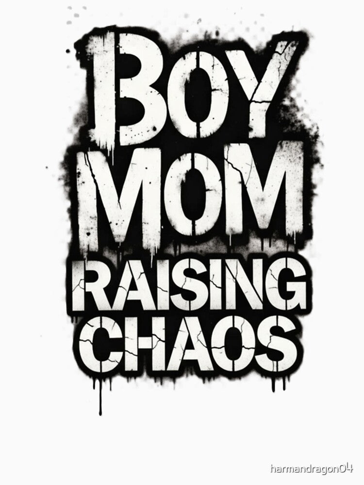 Boy Mom Raising Chaos – Funny Mom of Boys Graphic by harmandragon04