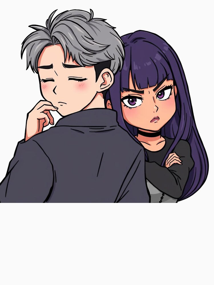 K-Pop Couple Anime Style | Y/N and Bias Fan Art Design by KPrettyChibi