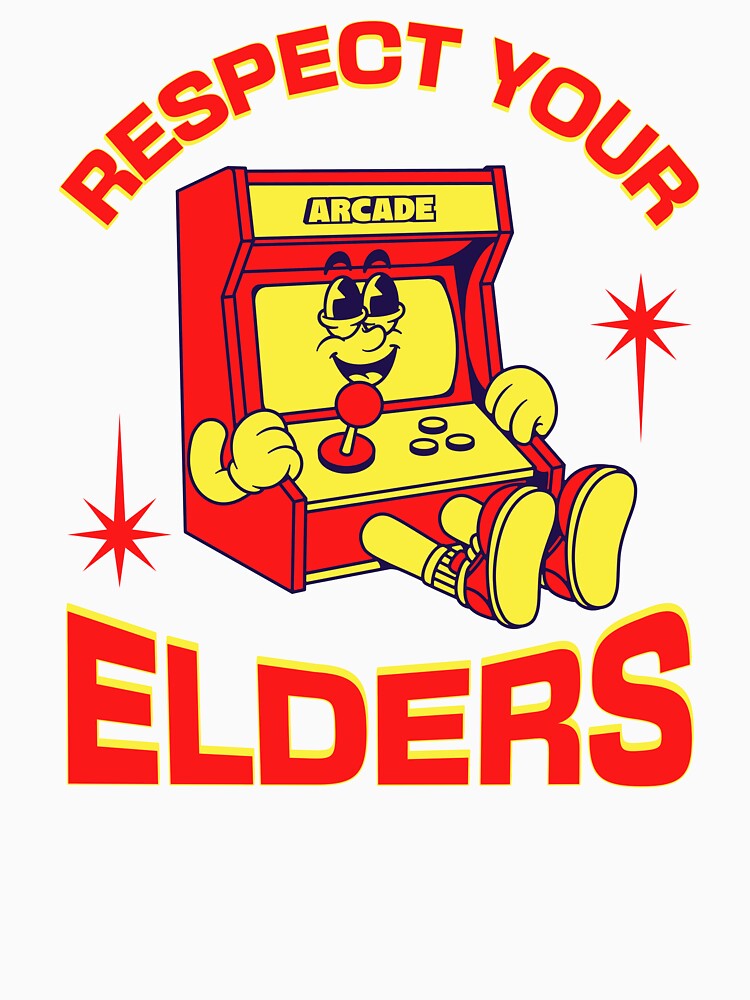 Respect Your Elders Retro Arcade Machine Video Game Vintage by Abaseen
