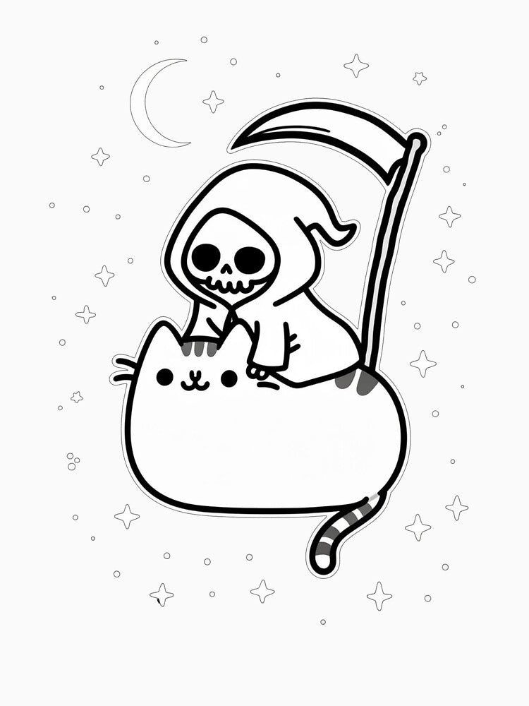 Death Rides A Cat, Cat Skull,Cat Loaf by Kina-design