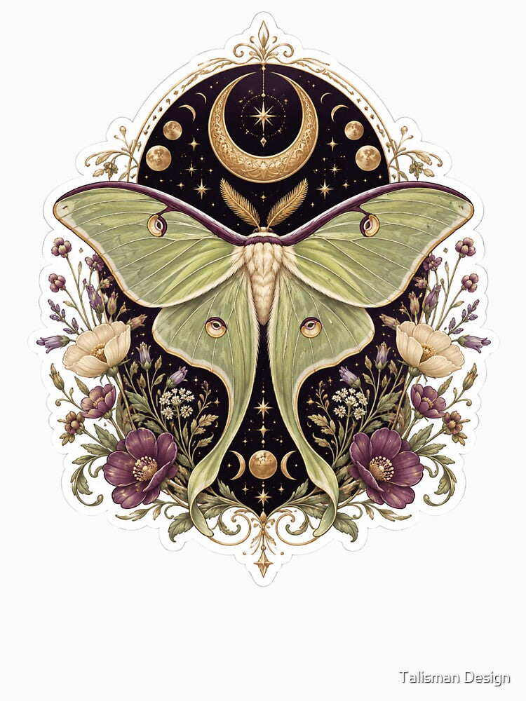 Celestial Luna Moth Moon Garden by Talisman Design