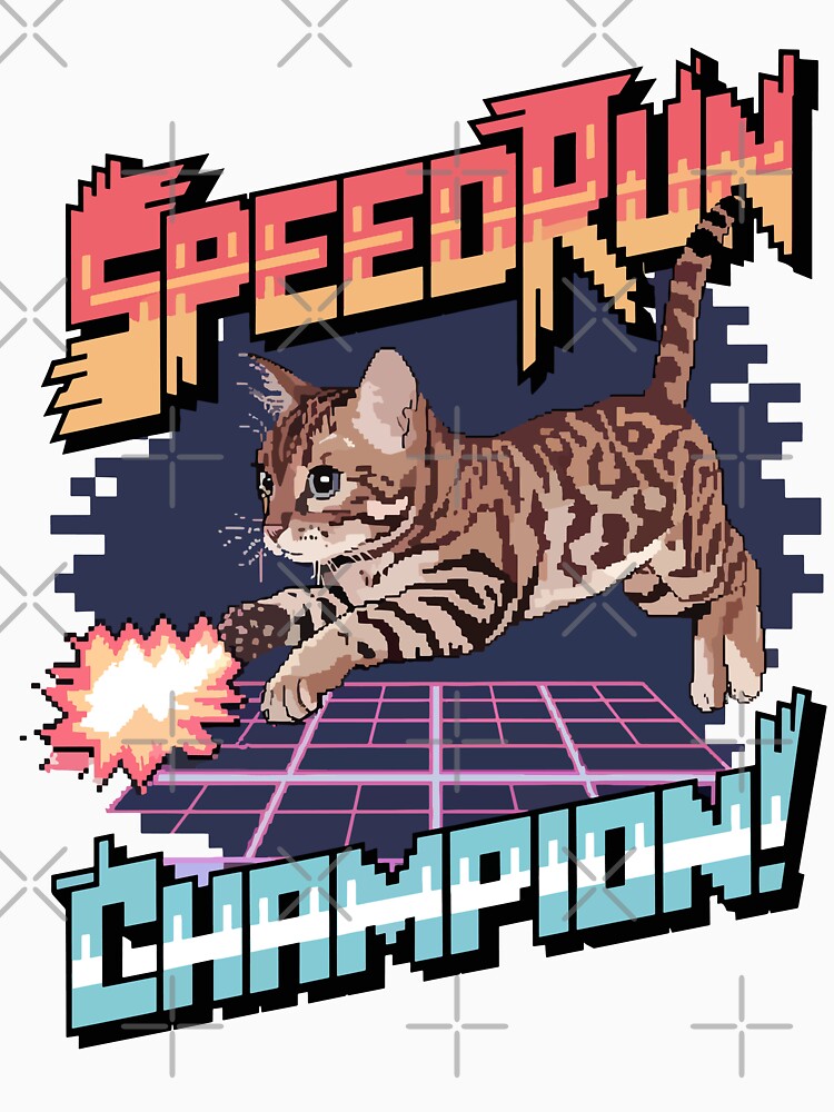 Speedrun Champion - Bengal Cat Pixel Art by NaturePixel