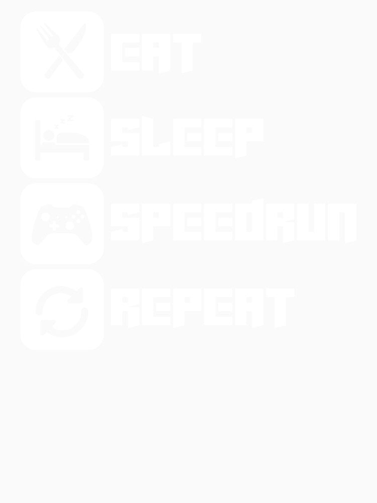 Eat Sleep Speedrun Repeat – Vertical Icon Gamer Design by PHRASEandSTYLE