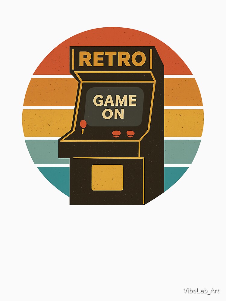 Retro Arcade – Game On Vintage Gaming Machine Design by VibeLab_Art