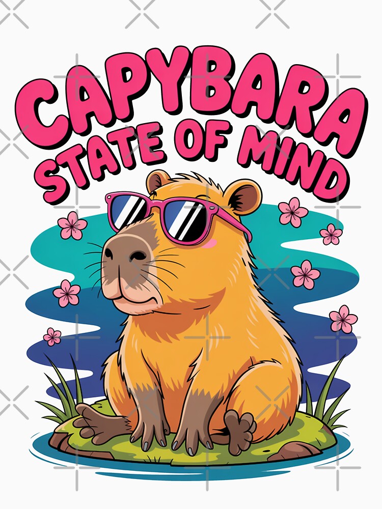 Cute Cartoonish Capybara State Of Mind by MonkiFlipp