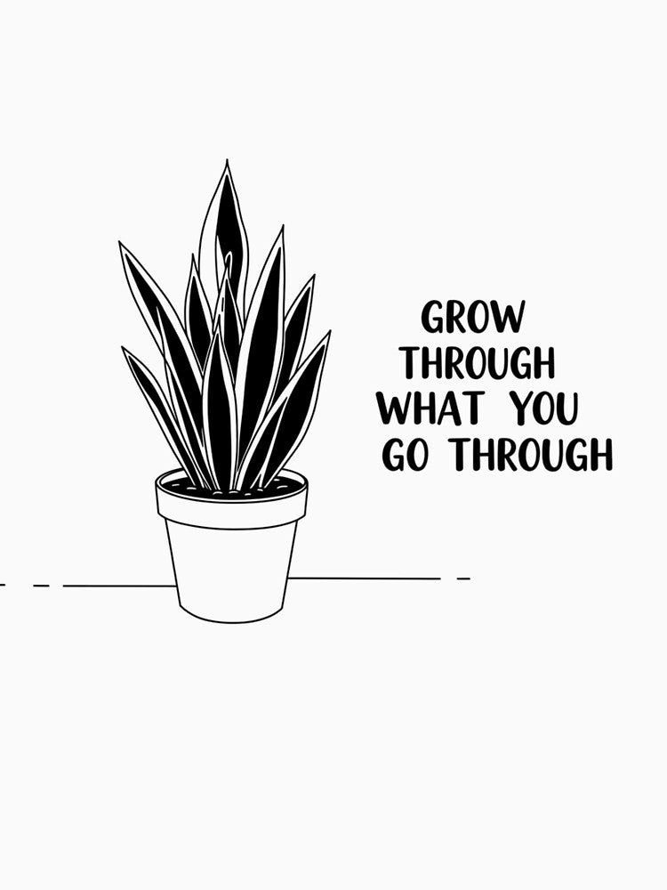 Grow Through What You Go Through | Motivational Plant | Snake Plant Gift by Colorful-Garden