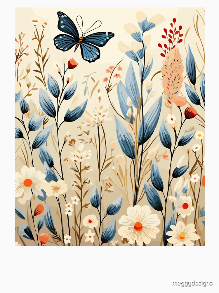 Whimsical Wildflower Butterfly Art by meggydesigns