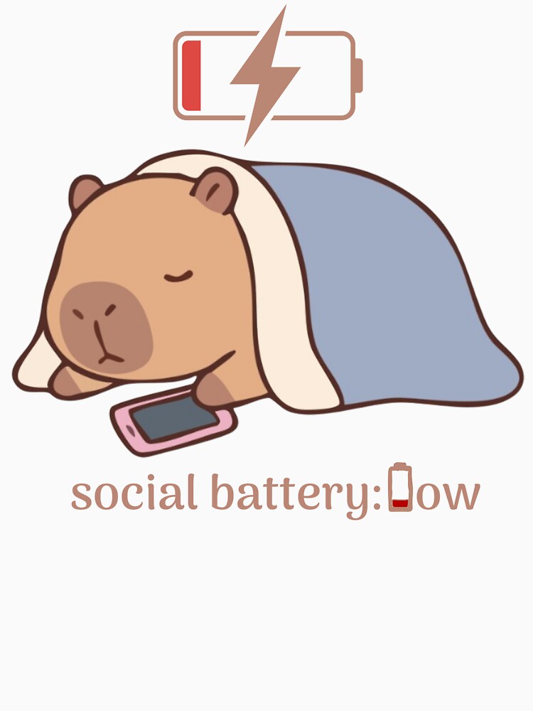 Social Battery: Low - Capybara by CyrilloArt