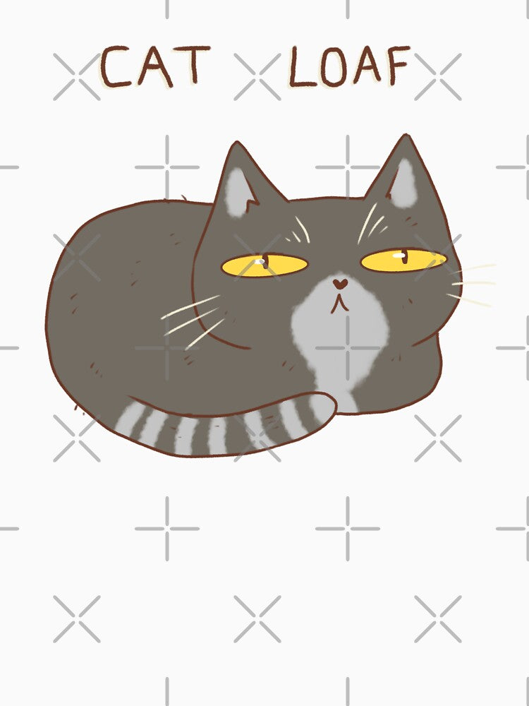 Funny gray cat loaf by Mayarart