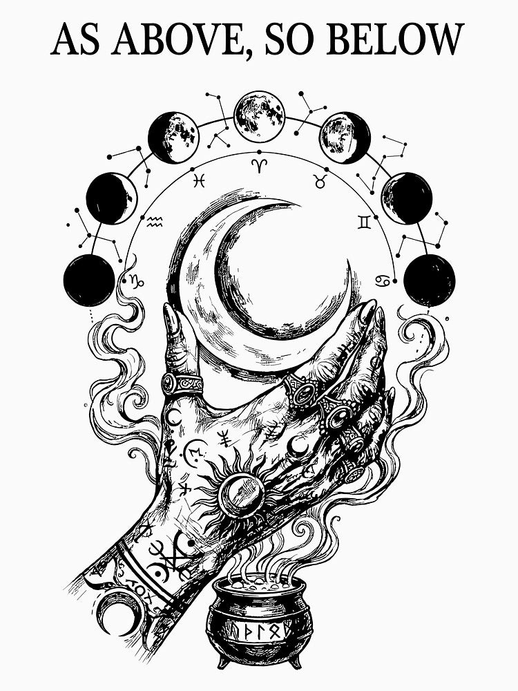 Hand of the Cosmic Alchemist - Celestial Moon Phases by bapupa