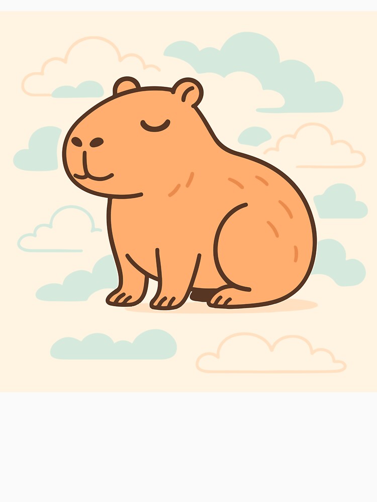 Cartoon capybara among clouds by EchoOfSilence