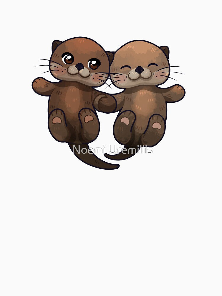 Otters golding hands - I'd be otterly lost without you by Noemi Uremillis