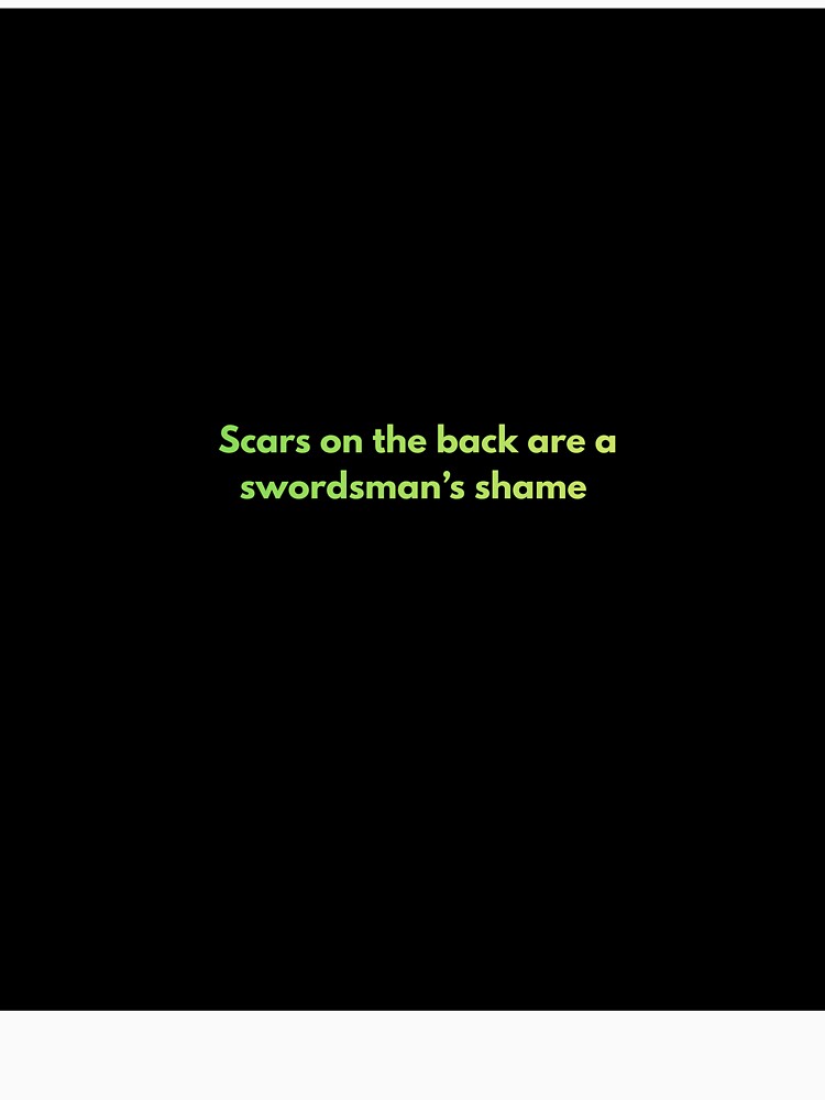 Swordsman Shame Anime Quote Minimalist by DGArtStudioLab
