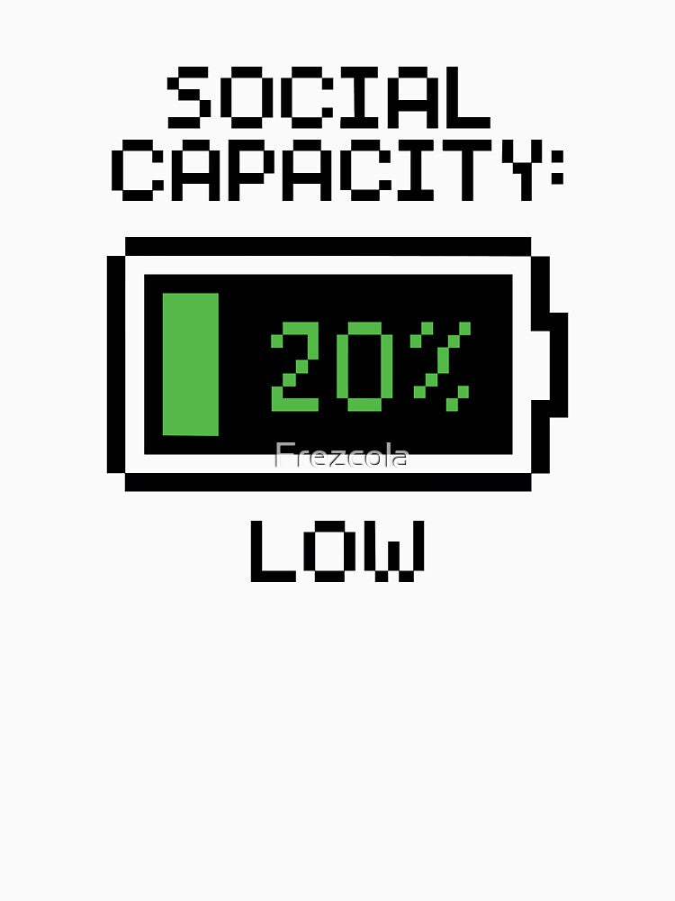 Low Social Battery 20 % – Retro Pixel Introvert Energy Icon by Frezcola