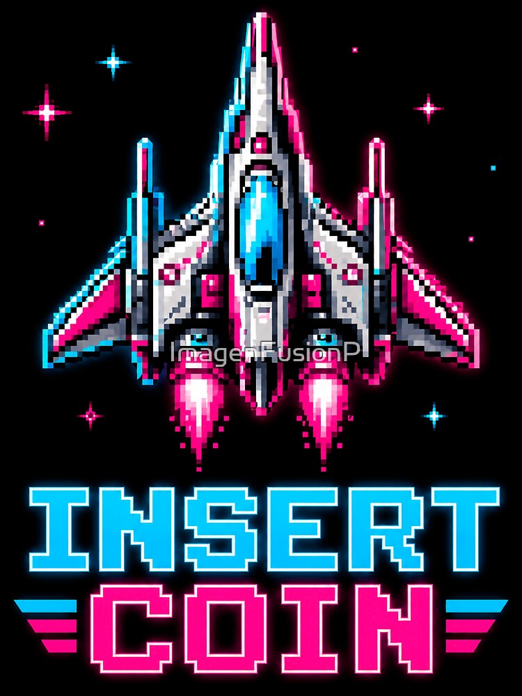 Retro Arcade Spaceship Insert Coin by ImagenFusionP