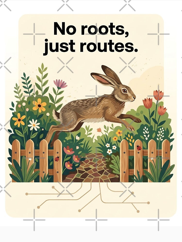 No roots, just routes – Wanderlust Rabbit Garden Hopper by LittleVenetia