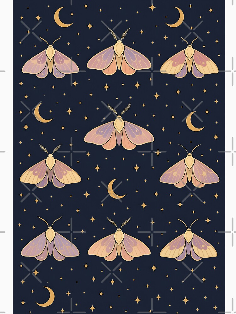 Celestial Moths & Moons Seamless Mystic Pattern by StickyGuys