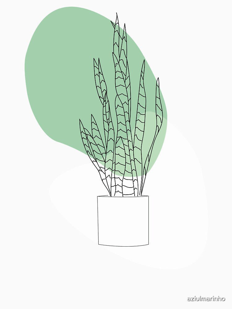 Snake Plant sansevieria trifasciata line art by aziulmarinho