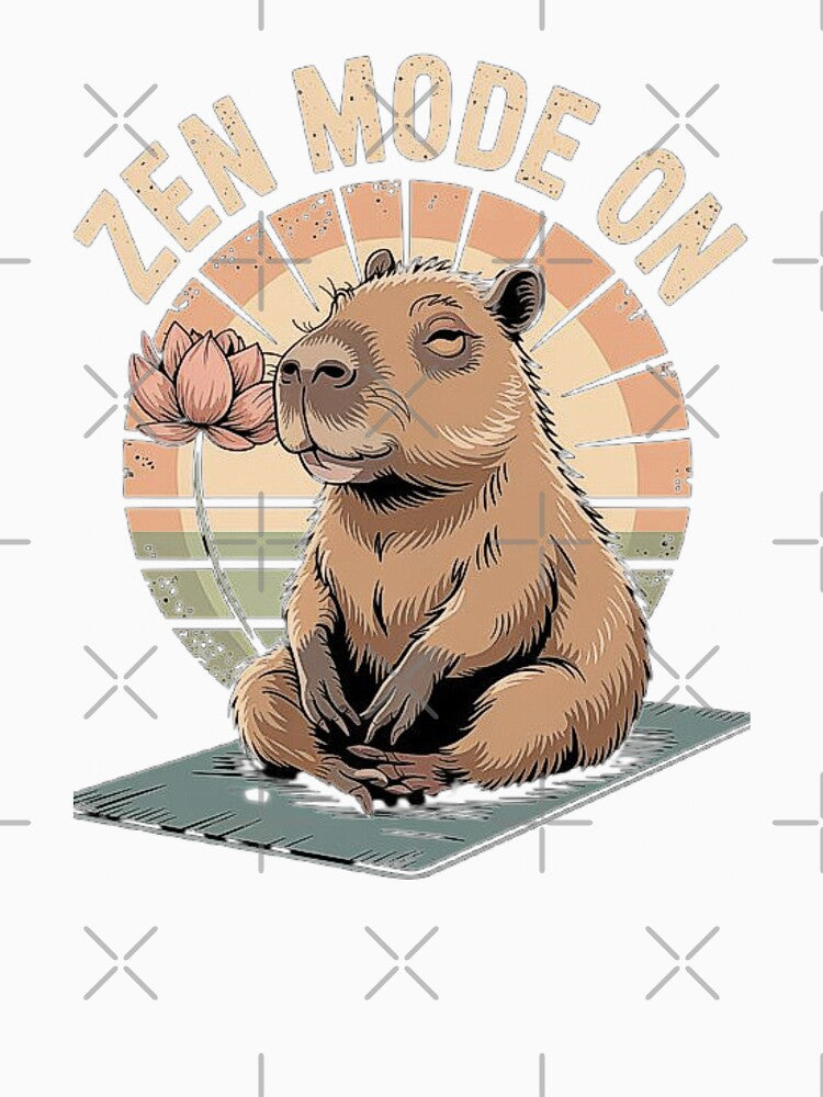 Cute Capybara Meditating Vintage Zen Animal Illustration for Relaxation and Mindfulness by love3617