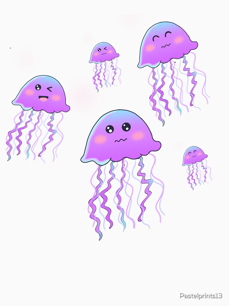 Dreamy Pastel Jellyfish - Cosmic Ocean Glow by Pastelprints13