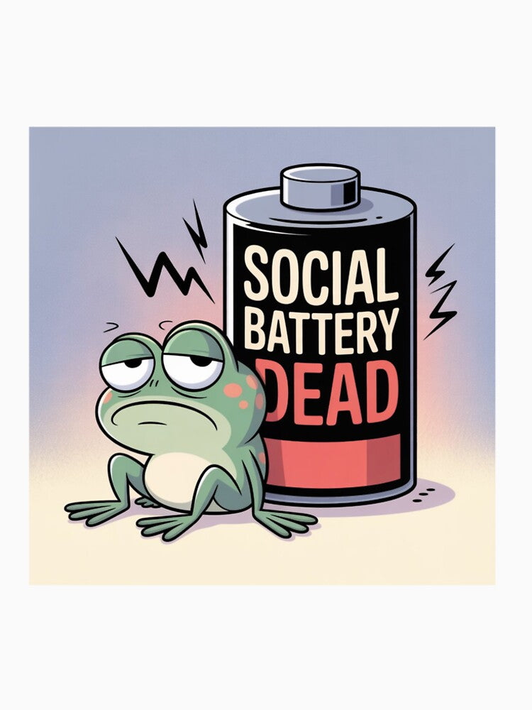 Social Battery Dead Frog by KiriStudio