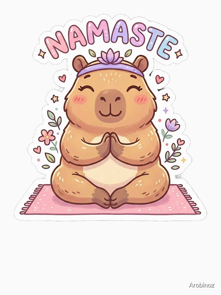 Funny Namaste Capybara Yoga Kawaii Zen Cute by Arobinoz