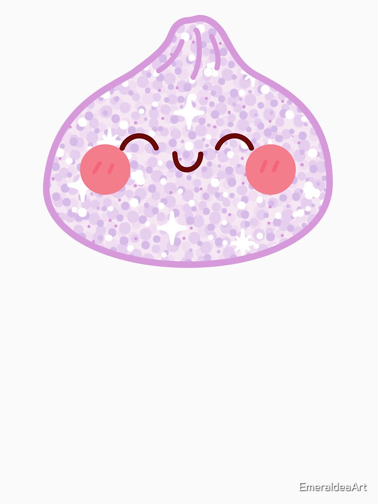Purple Glitter squishy Dumpling – Cute Kawaii Food Character Design by EmeraldeaArt