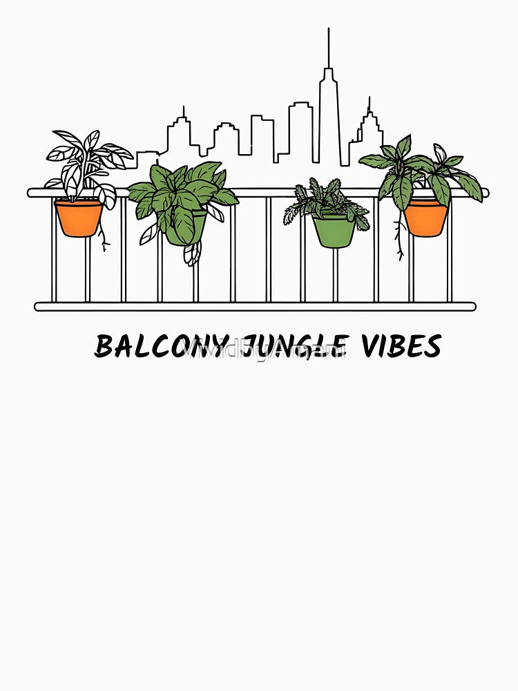 Balcony Jungle Vibes - Minimalist Urban Gardening Gift by VividByAmani