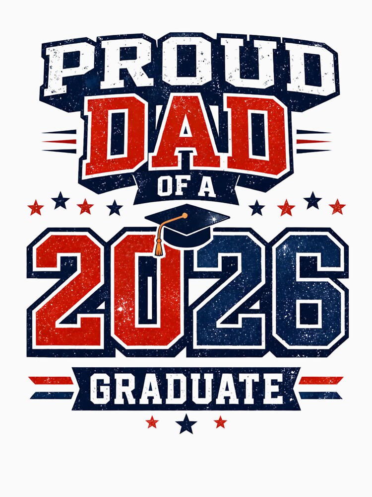 Proud Dad Class of 2026 Graduation Shirt – Varsity Style Design by EventDrop
