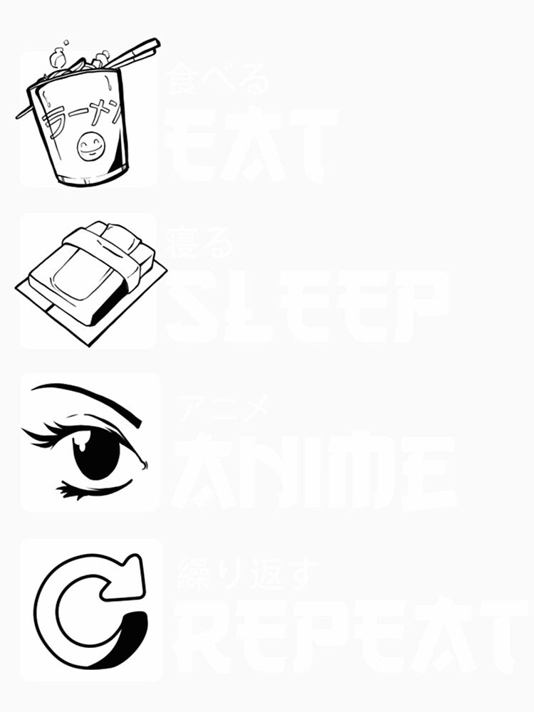 EAT SLEEP ANIME REPEAT by JJFIOWEFI