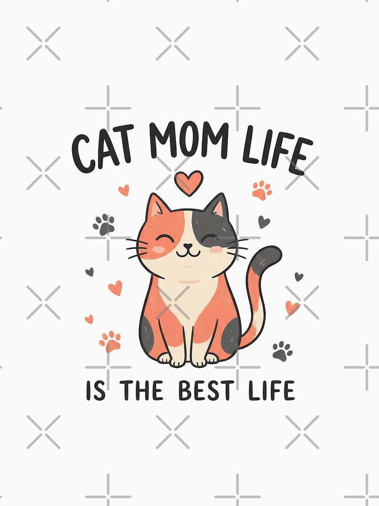 Cute Cat Mom Life Shirt for Women, Best Cat Mom Ever by Quillway