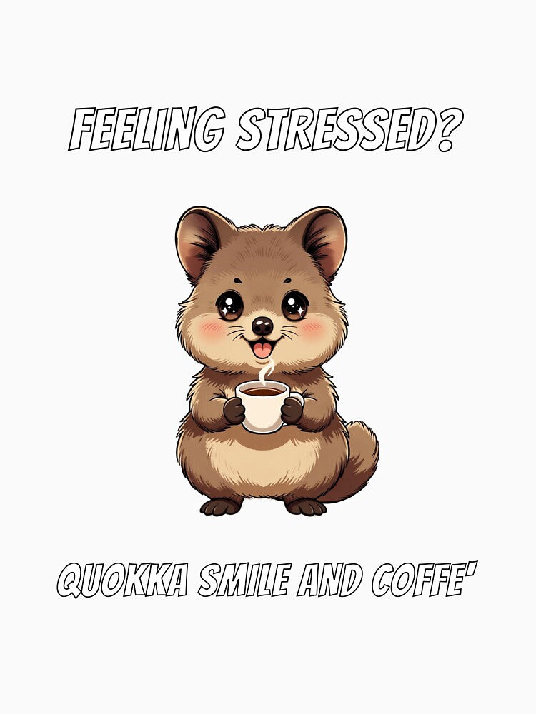 Quokka Stress Coffee Smile Kawaii Cute by AnimalMemeHub