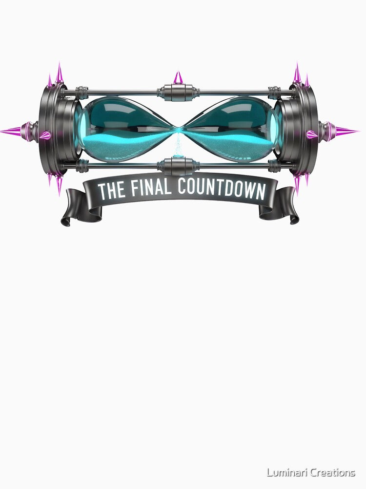 Cyberpunk Hourglass Art – The Final Countdown, Futuristic Sci-Fi Time Metallic Steampunk Design by Luminari Creations