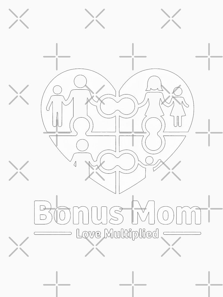 Bonus Mom Heart Design - Step Family Love Tee by Reichcorp