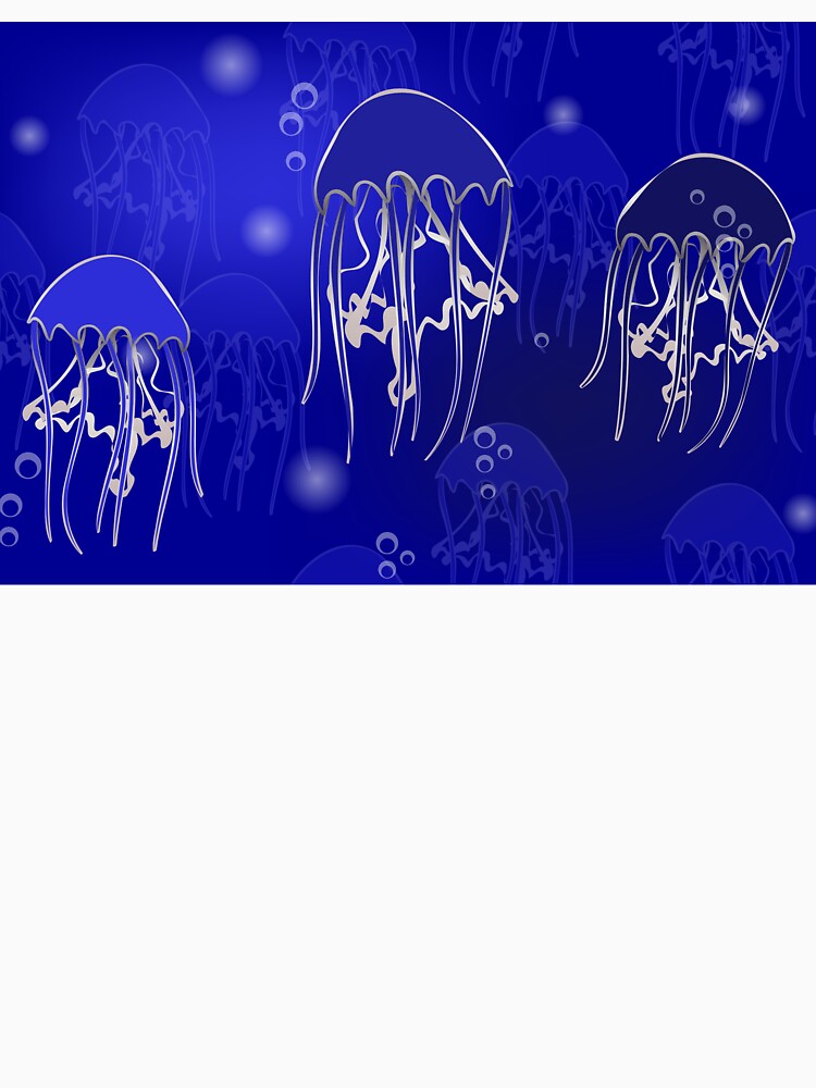 Silvery jellyfish on blue background by ReflectedCrafts
