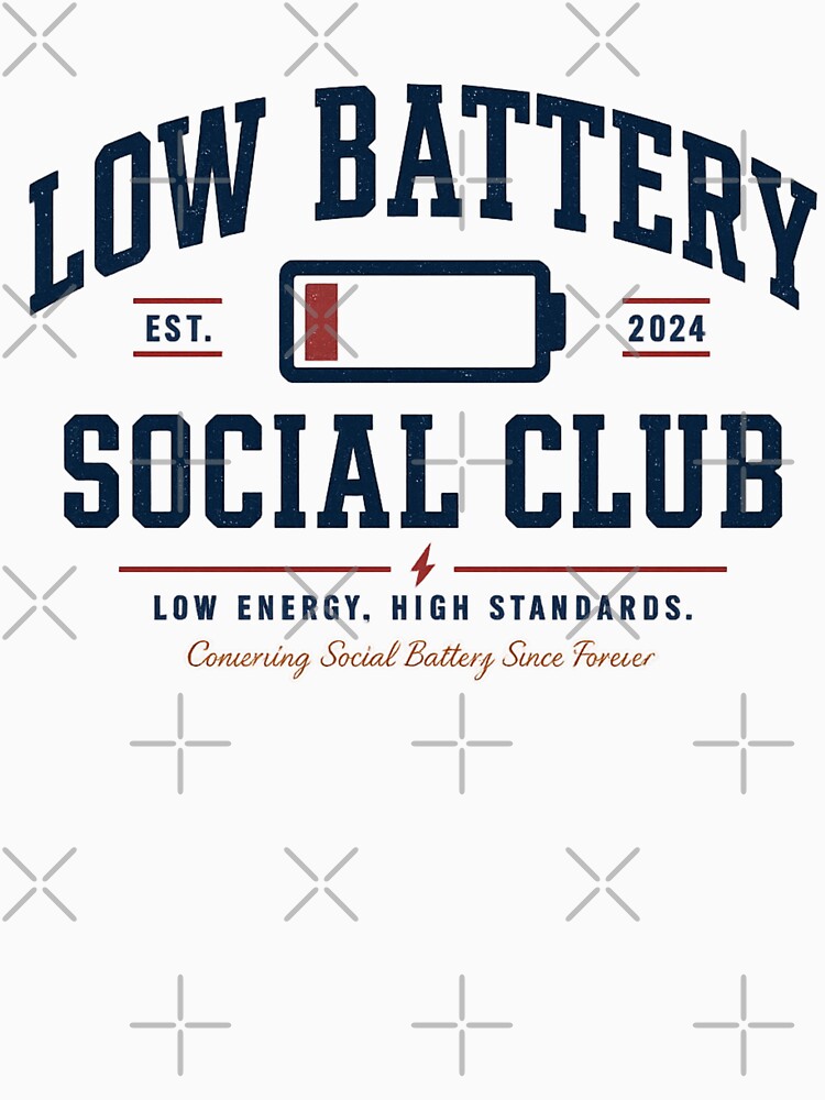 Low Battery Social Club – Funny Introvert Low Energy Design by MartBook