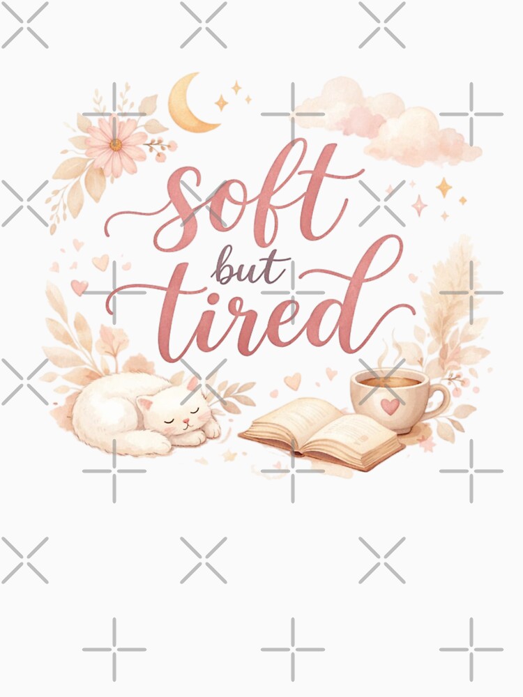 Soft But Tired Aesthetic Quote Design | Cute Introvert Mood Art | Soft Girl Energy Minimal Typography by Sanika arts